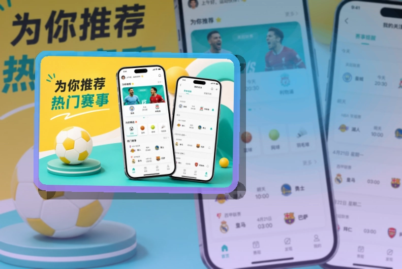 爱游戏 多端衔接 · 手机追赛服务 · 热门比赛更快进入界面展示